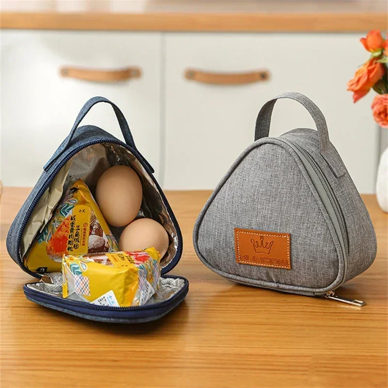 Mini Triangular Insulation Bag Aluminum Foil Thermal Cooler Lunch Tote Student Rice Ball Bag Lunch Box Bento Lunch Carry Bags