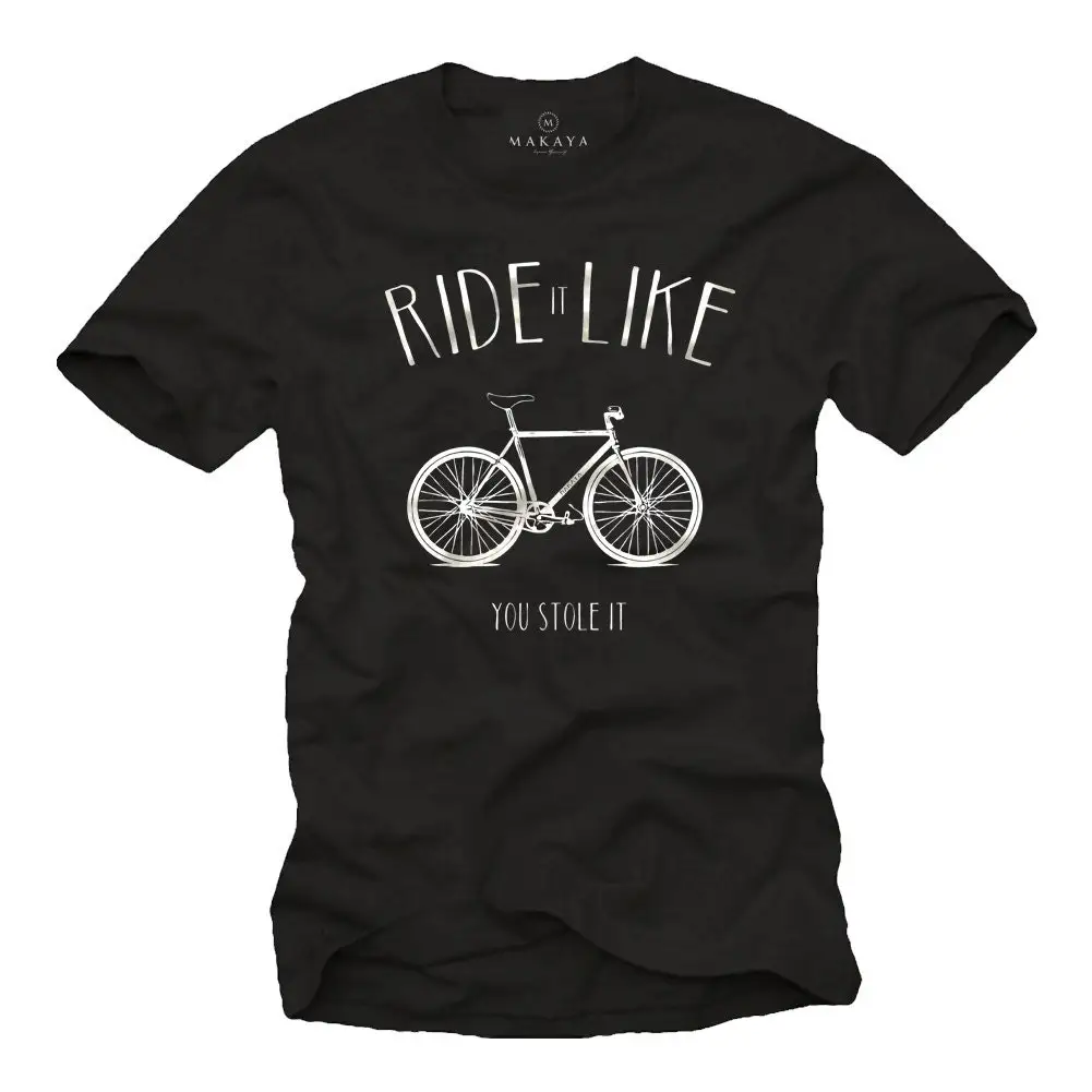 Retro Bicycle T Shirt Mens Black Mountainbike Fixie Bmx Cycling Tshrits S Xxxxxl