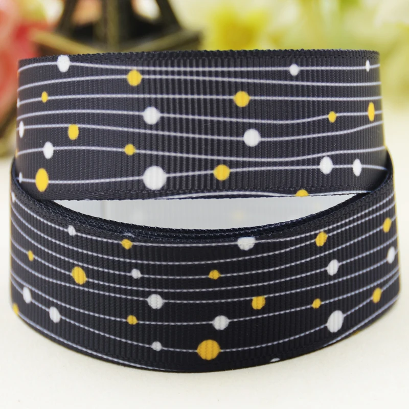 22mm 25mm 38mm 75mm Geometry cartoon printed Grosgrain Ribbon party decoration 10 Yards satin ribbons