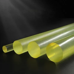 Solid PU Polyurethane Rod 10/12/15/18/20/25/30/35/40/45/50mm Elastic Rubber Rods Yellow Translucent Stretch Sticks Plastic Rod