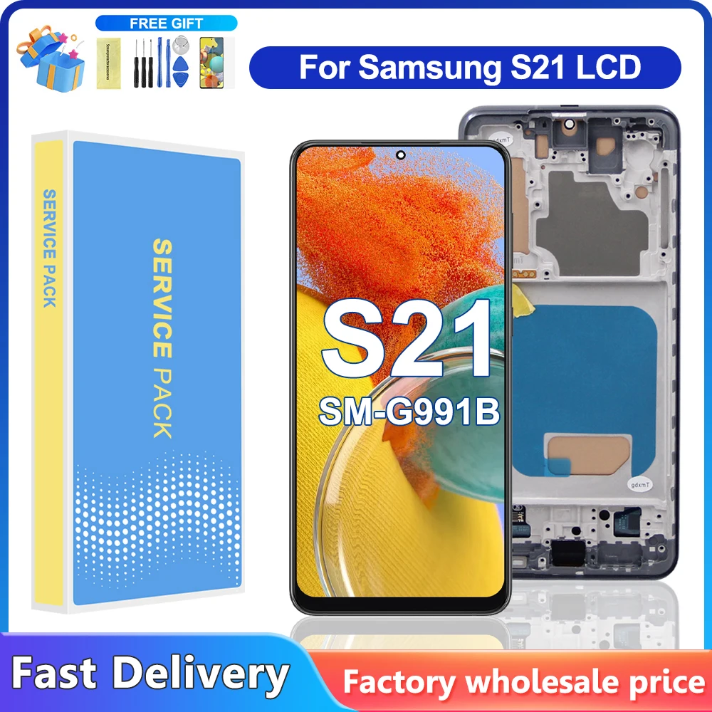 シャーシ付きlcdタッチスクリーンデジタイザーマウントsamsung-s215gsm-g991bg991bds