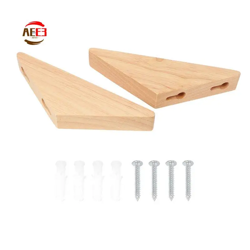 

AEE3-8Pcs Natural Wood Clothes Hanger Wall Mounted Coat Hook Decorative Key Holder Hat Scarf Handbag Storage Hanger Bathroom Rac