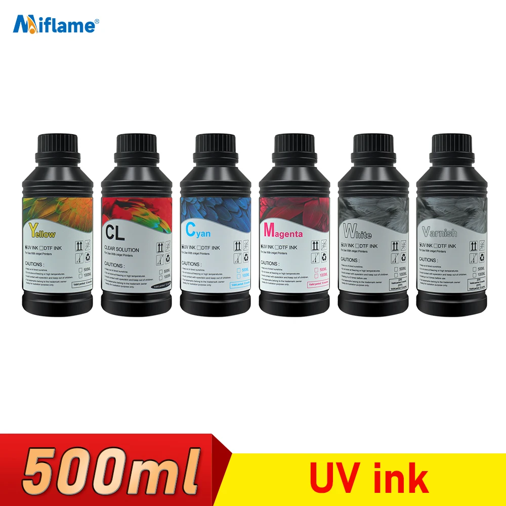 500ML UV Ink For Epson L800 L805 L1800 R290 R330 1390 1400 XP600 TX800 UV Flatbed Printer Universal UV Curing Ink