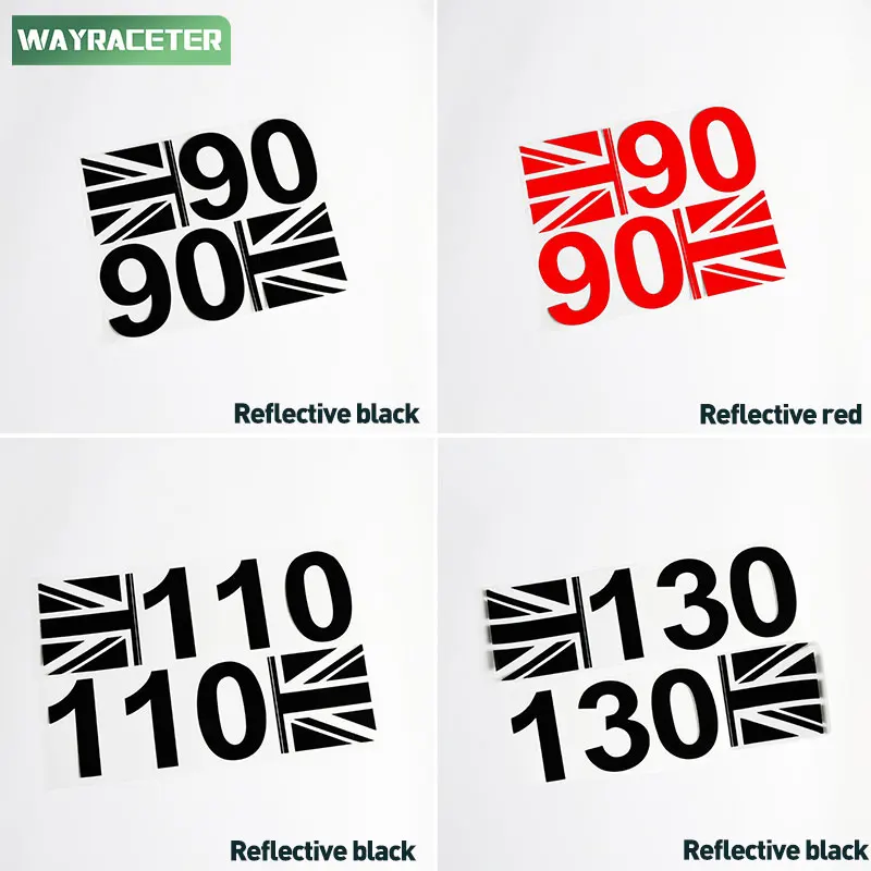 2 Pcs Union Jack Sticker Door Side Body Graphics Reflective Vinyl Decal For Land Rover Defender 90 110 130 L663 2025 Accessories