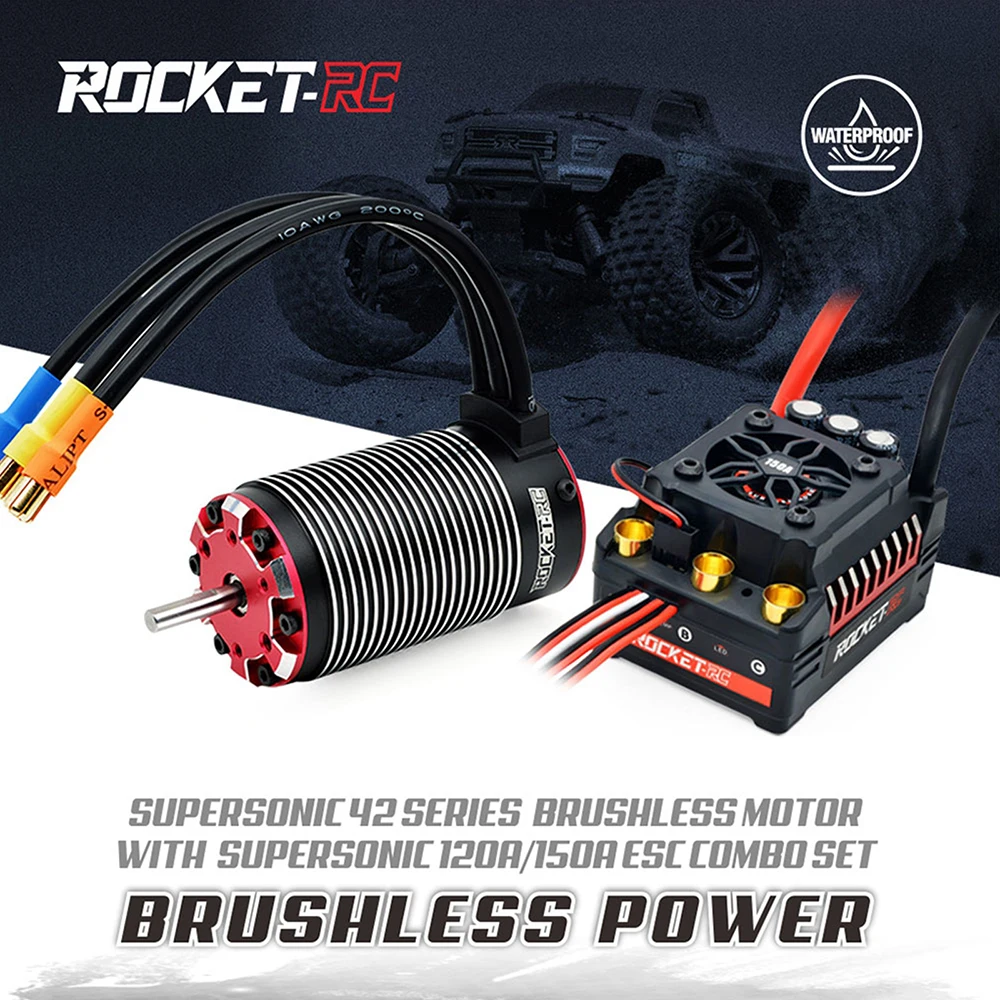 Surpass Hobby Rocket-RC 4268 4274 4282 4292 Brushless Motor and 160A 130A ESC Combo for 1/8 1/7 RC Car Supersonic V2 Motor