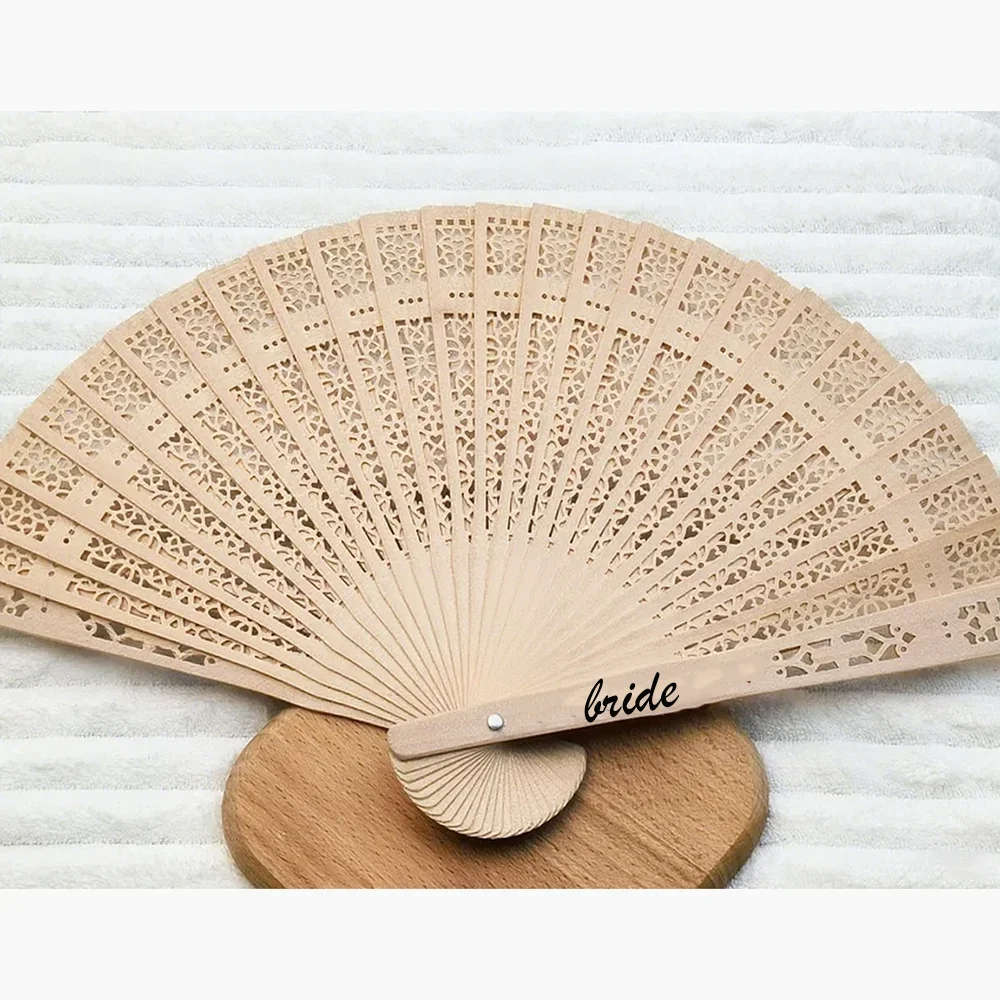 مروحة يدوية لحفلات الزفاف ديكور حفلات البكالوريوس من الخيزران مراوح قابلة للطي للعروس لتكون وصيفة العروس وحفلات الزفاف هدية أم العروس #6