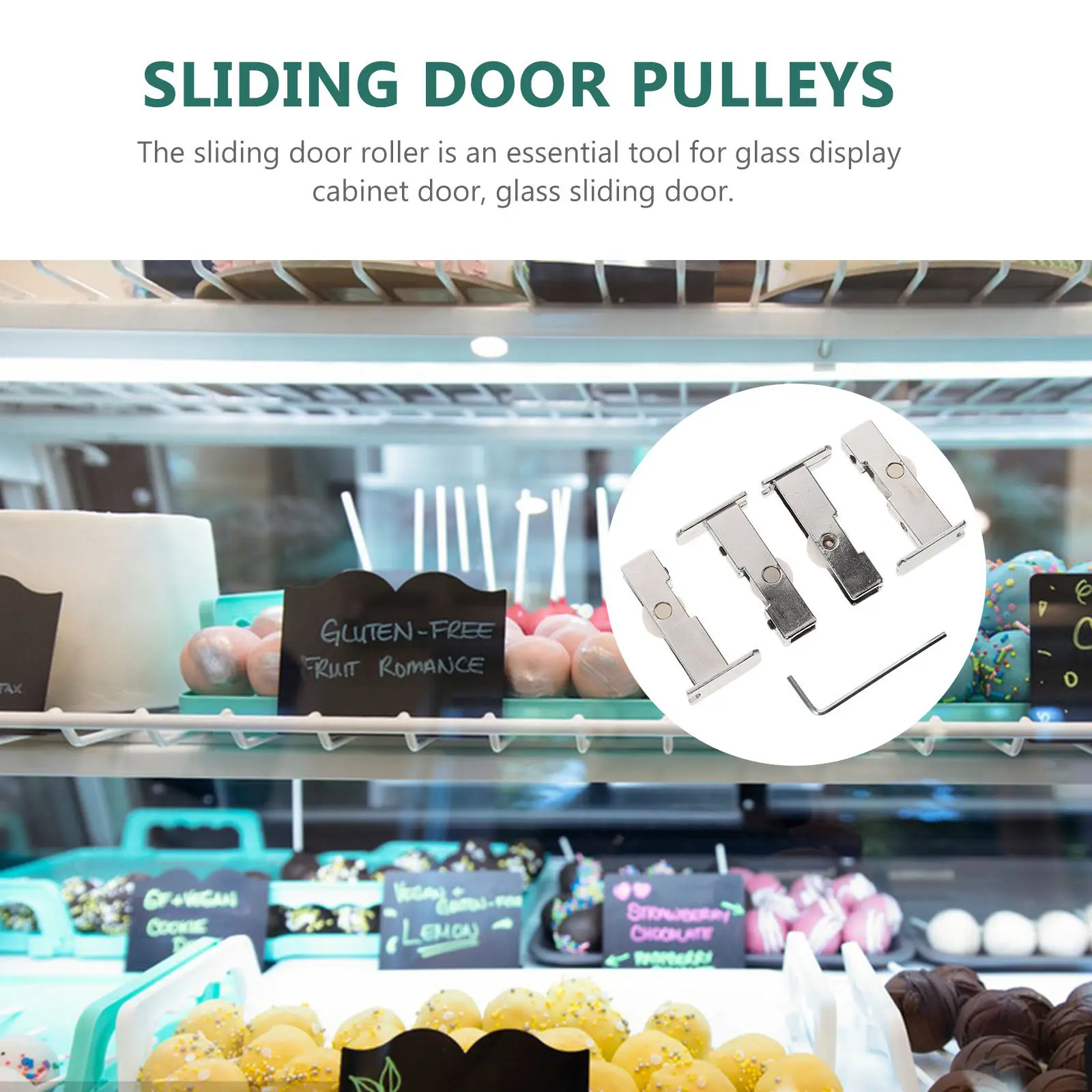 

Комплект роликов для раздвижных стеклянных дверей: бесшумные, плавные, усиленные, для дверей патио и шкафов, из полированного металла
