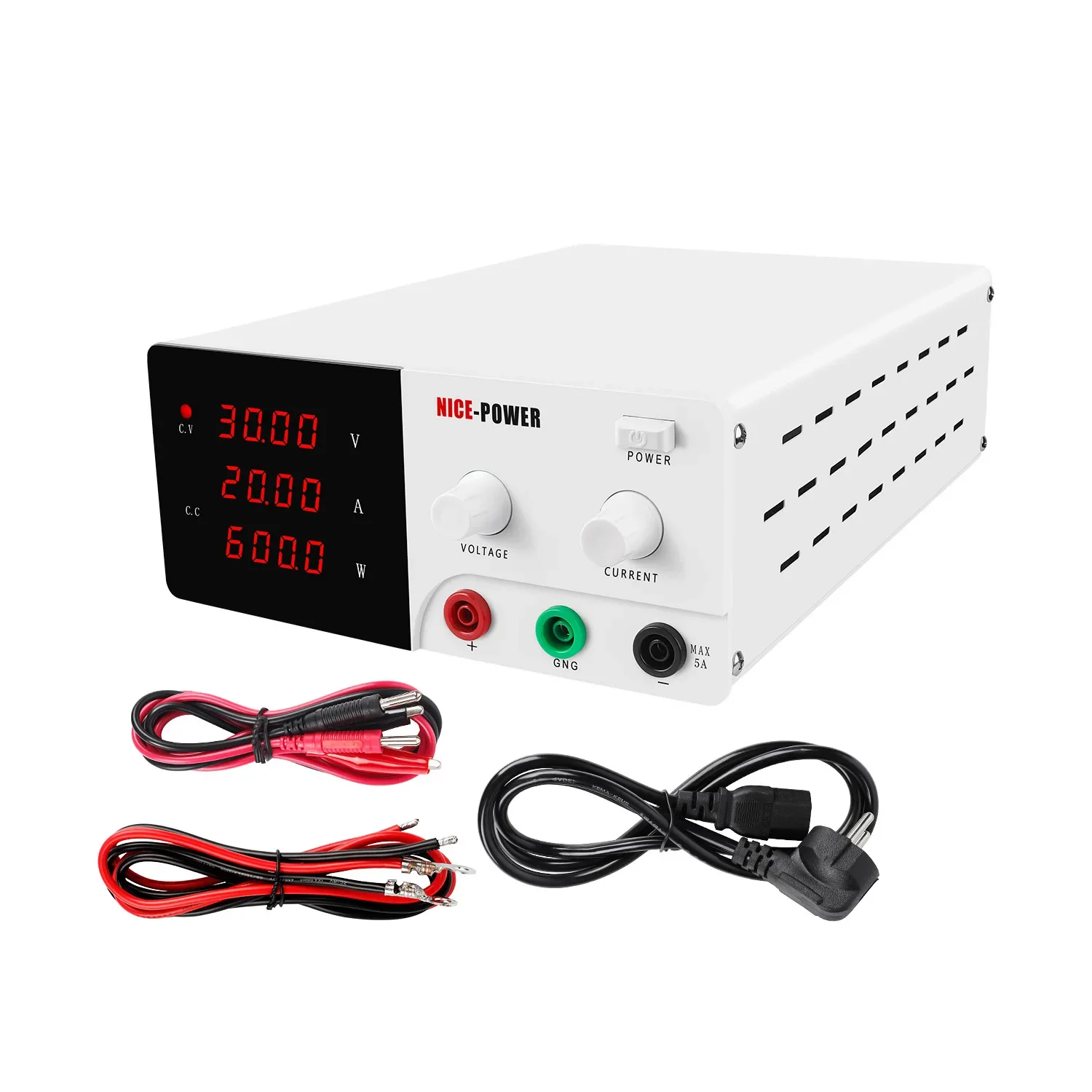 R-SPS3020 30V 20A High Power Supply DC Regulated Power Source Four Digital Adjustable Lab Bench Power Supply