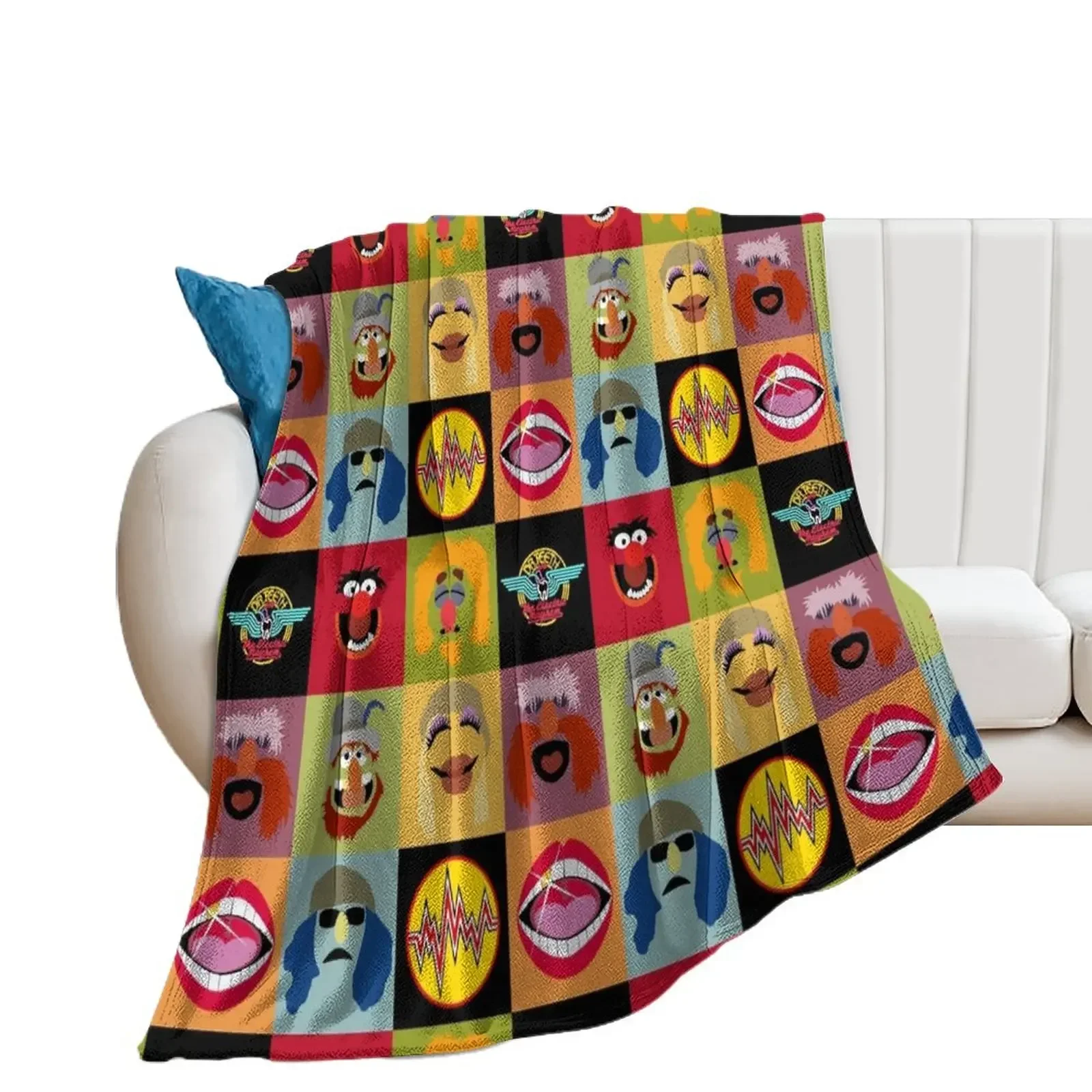 Dr. Teeth and the Electric Mayhem ft Lips Throw Blanket Luxury Throw Nap Decorative Beds Soft Plush Plaid Blankets