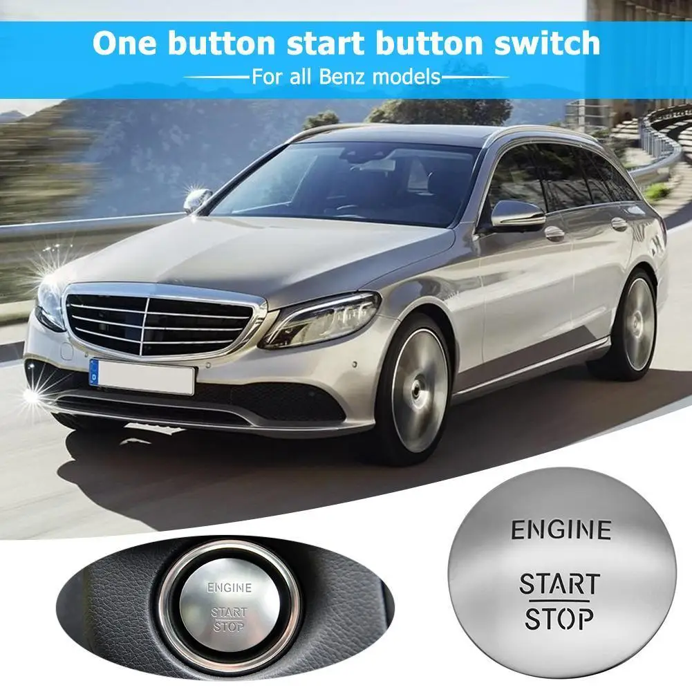 مفتاح إشعال بزر إيقاف التشغيل بدون مفتاح 2215450714 فضي #1