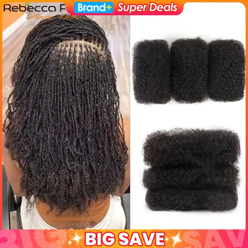 QVR Afro Kinkys cabello humano a granel para extensiones de rastas Loc reparación trenzado Twist apretado Afro rizado cabello humano para Locs 50 g/paquete