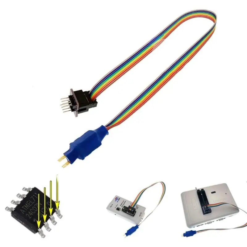 652F SOP8 Test Clip Probe Line 1.27mm Programming on USB Programmer RT809F CH341A for 93CXX/25CXX/24CXX Circuit