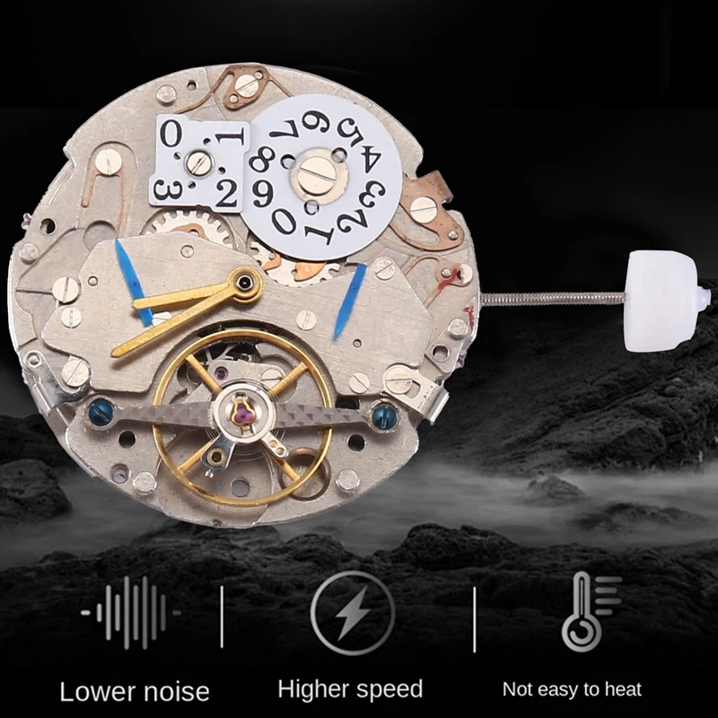 2X LB10 Watch Movement Automatic Mechanical Movement L10 Watch Heart 5 PIN Movement 12 O'clock Calendar 3/9 Seconds