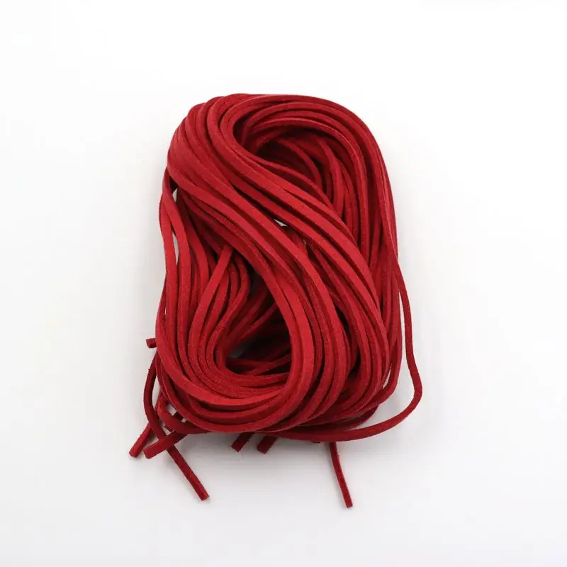 5pcs 1m 3mm Flat Faux Suede Korean Velvet Leather Cord DIY Rope Thread Jewelry Making Decorative Handicrafts Accessories