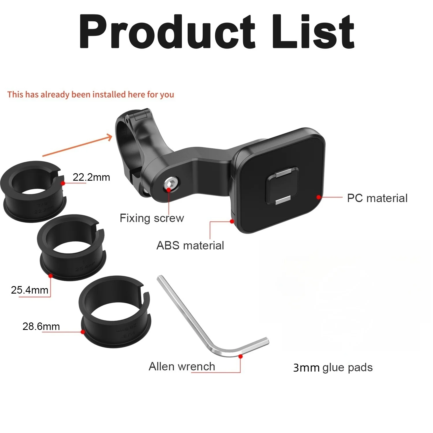 2024 New Bicycle Motorcycle Quick Release Rotating Mobile Phone Stand with Magnetic Suction Buckle Riding Navigation Stand