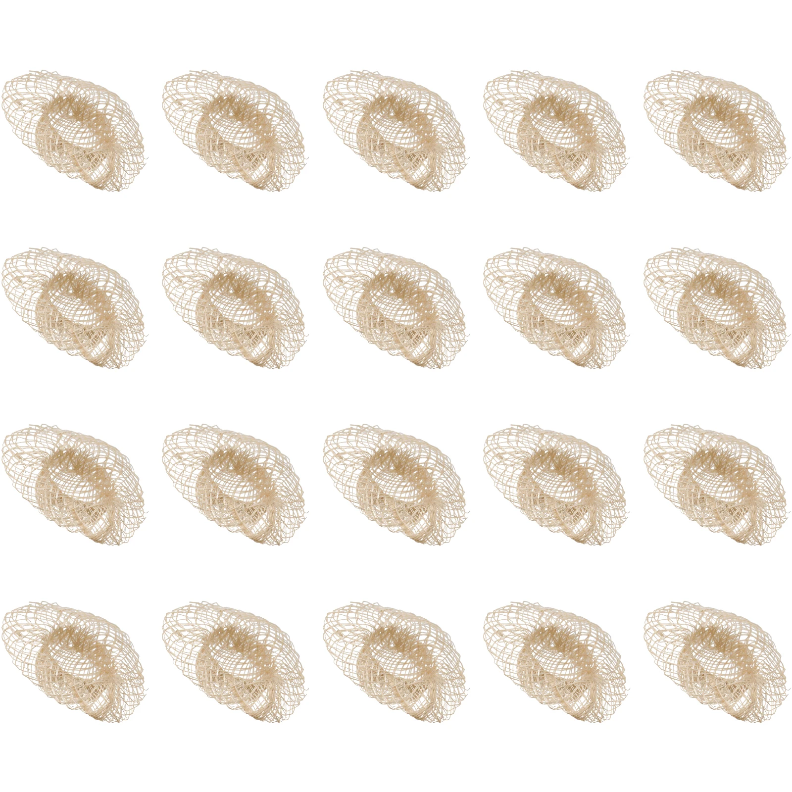 

24 Pcs Accessories Mini Hat Decoration Linen Yarn Imitation Straw Knitting Hats