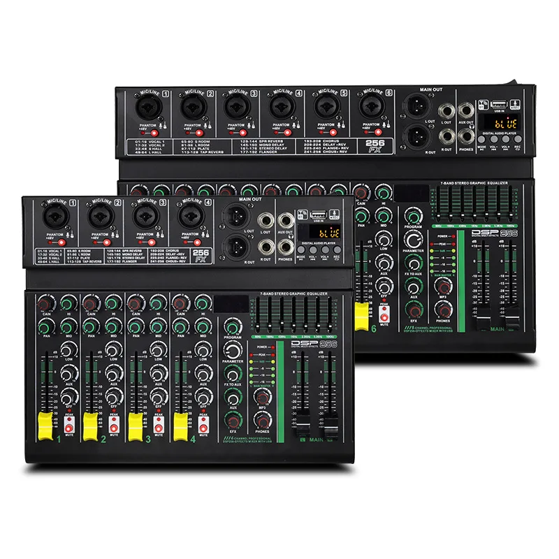 

Senboran 99 DSP Professional Digital DJ Controller 6-Channel Mixer Audio Console 4-Channel Digital Signal Processor