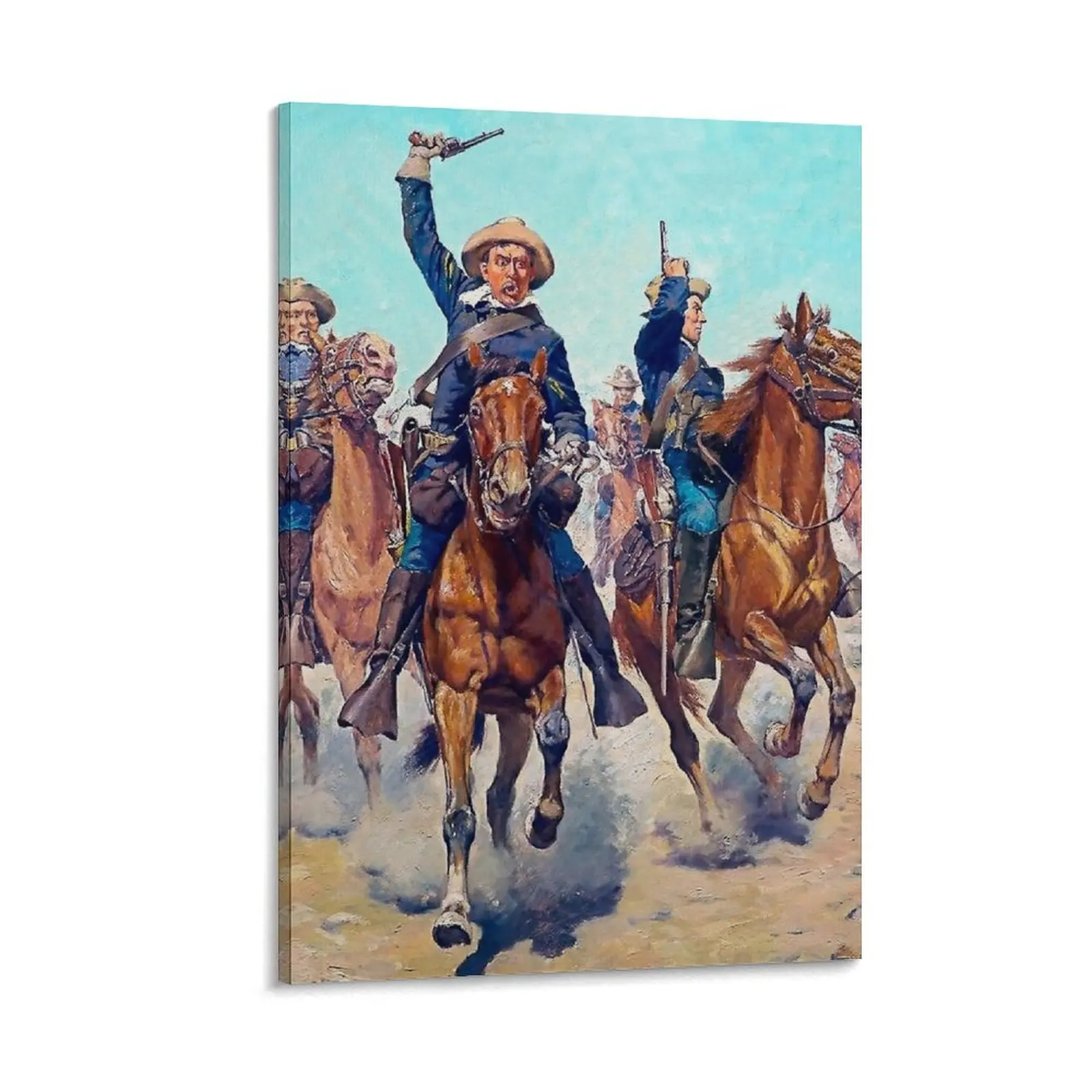 

“Cavalry Charge” Western Art by Charles Schreyvogel Canvas Painting canvas wall art canvas wall decoration wallpapers home decor