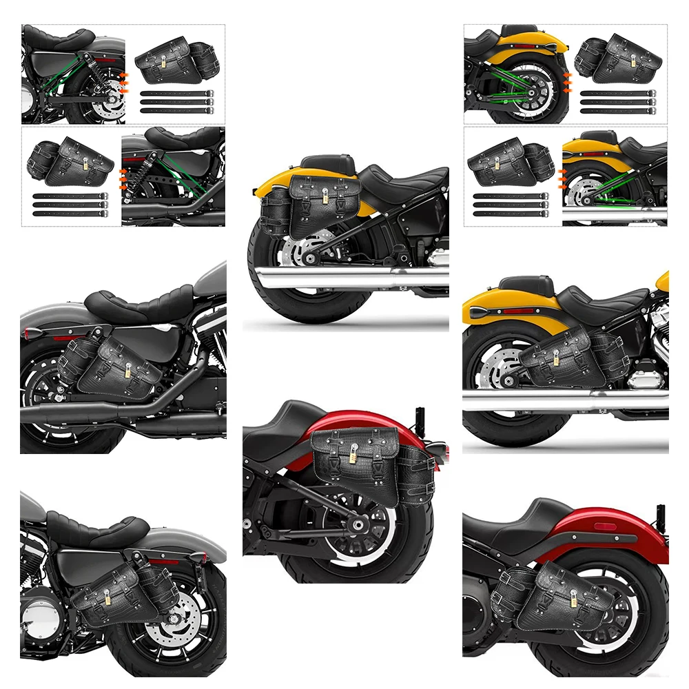 

cruiser prince motorcycle For Harley Lron 883 1200 48 Street Bob Low Rider S Fat Bob Side bag saddle bag