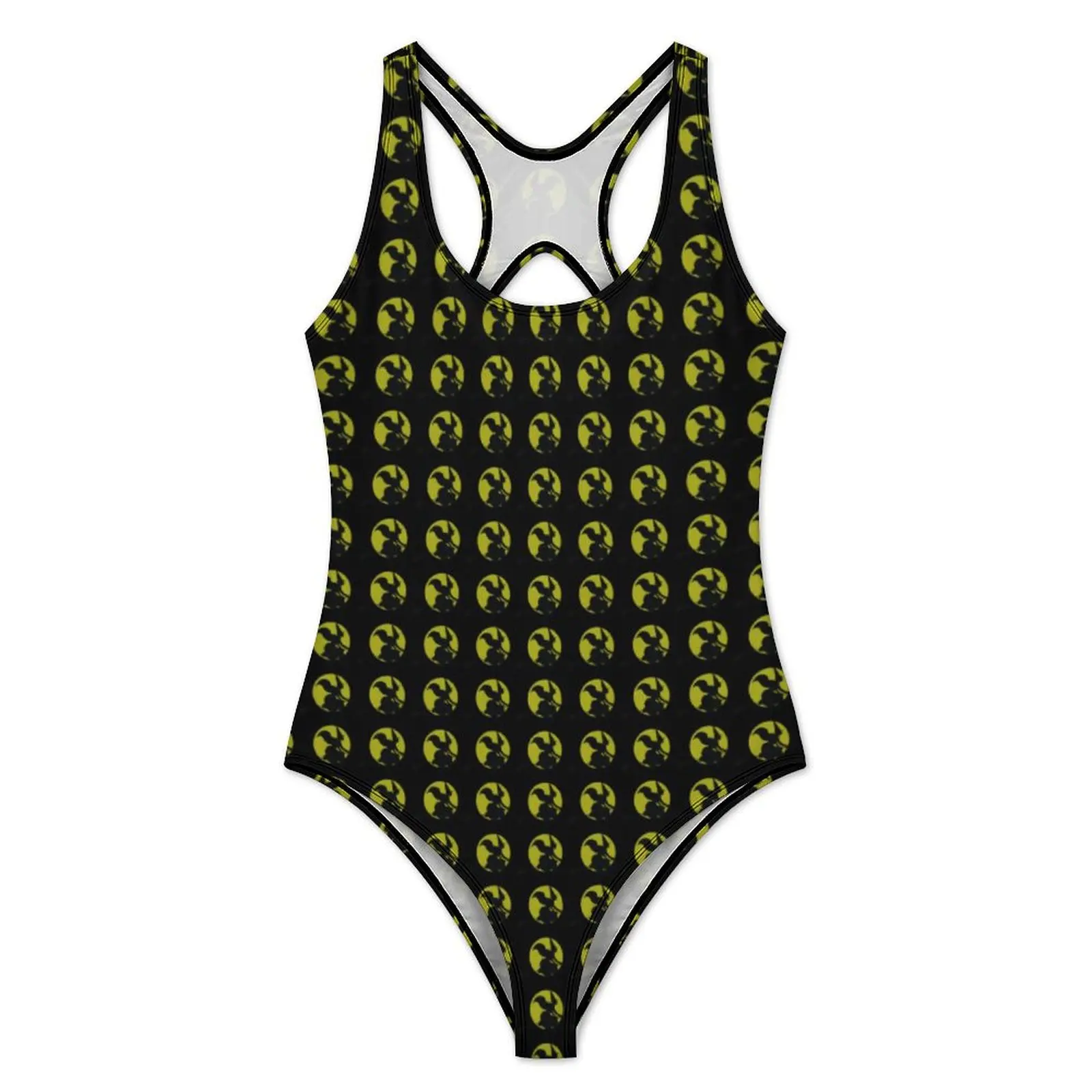 Flying Witch Swimsuit Halloween Holiday One-Piece Swimwear Push Up Stylish Monokini Sexy Vacation Bath Graphic Beach Wear