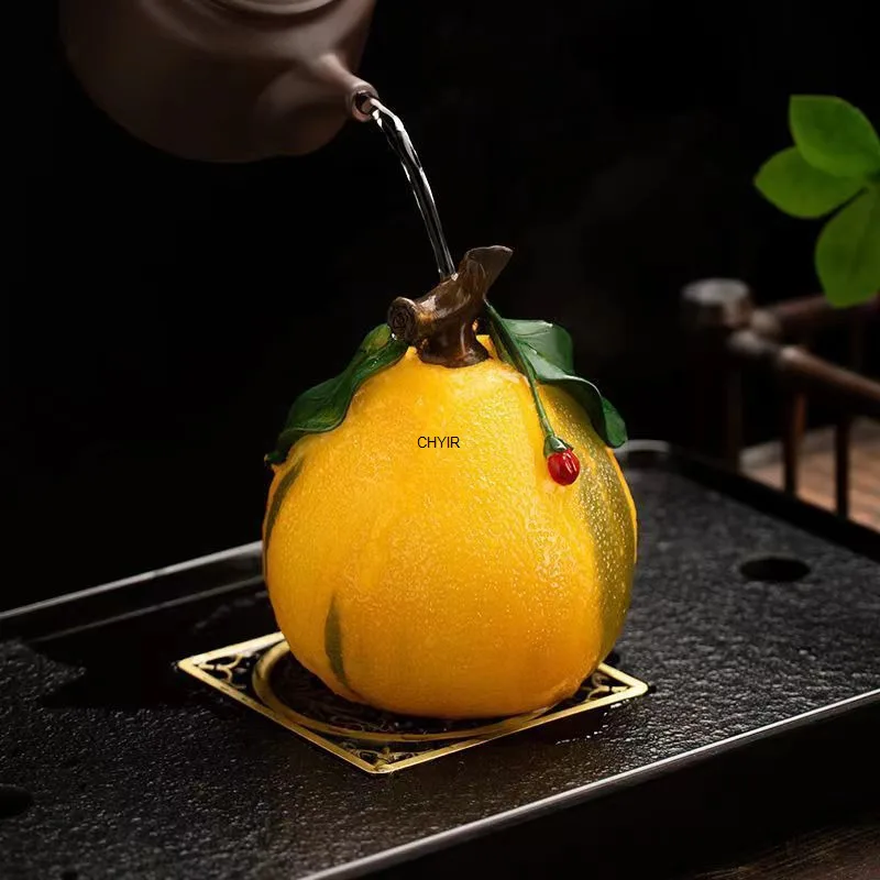 Tiktok صافي اللون الأحمر الشاي الحيوانات الأليفة الفردية الإبداع الجريب فروت إغراء حفل الشاي صينية الشاي يمكن أن دعم غرفة الشاي المنزلية #1