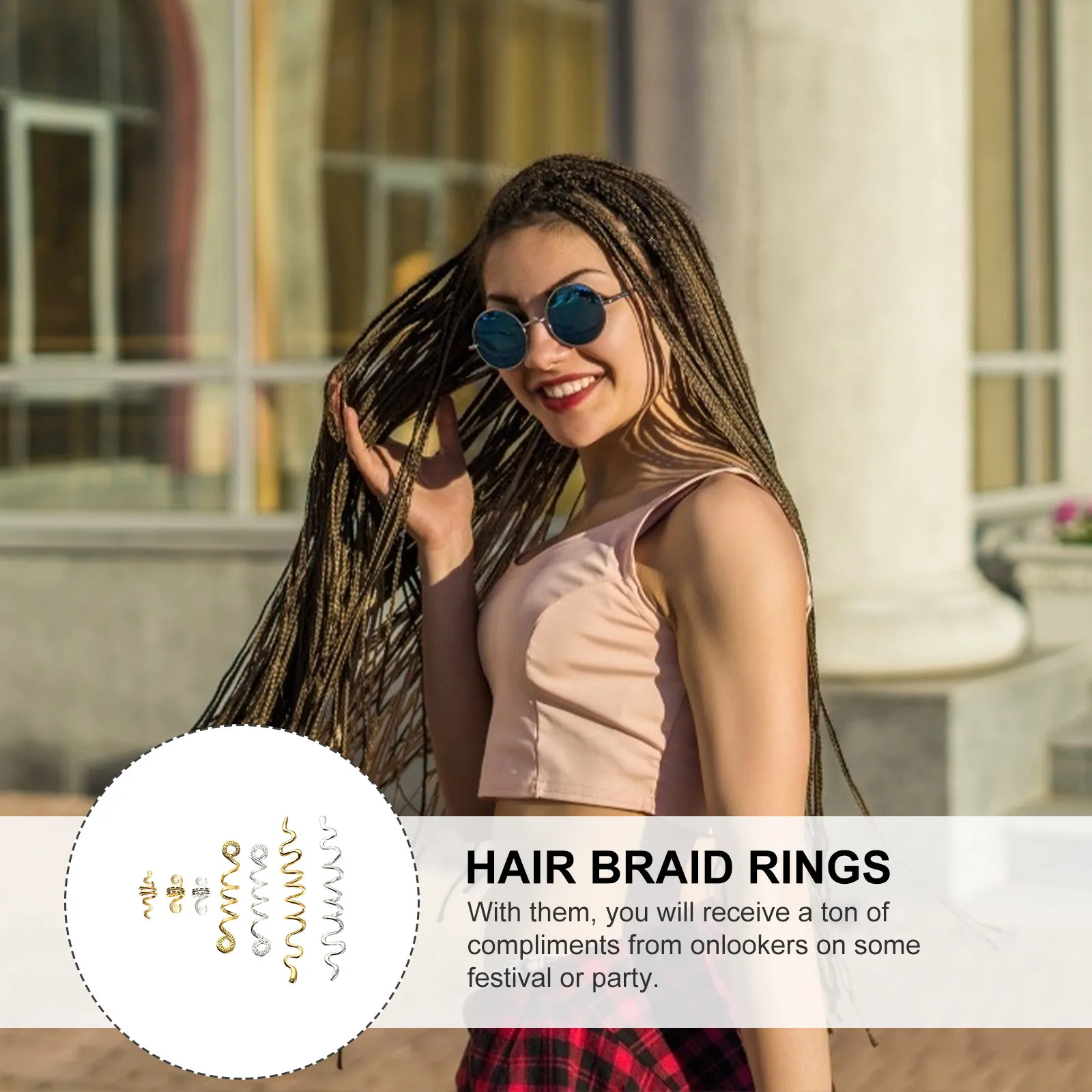 

16Pcs Spiral Hair Beads for Braids Dreadlocks Zinc Alloy Loc Jewelry Secure Tight Fit Easy to Use No Hair Damage Lightweight