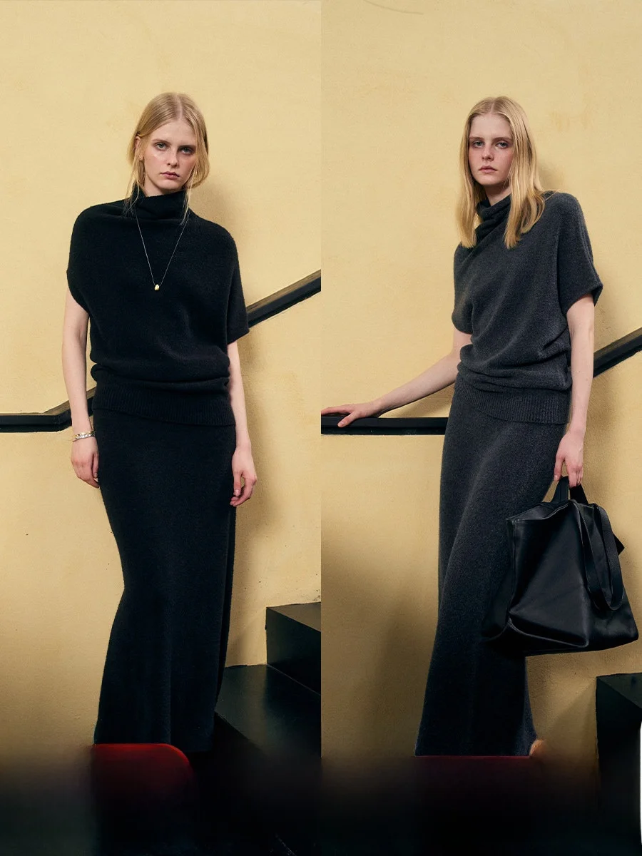 

Комплект CHICJANE PEG Circle Camere, свитер Ele Sle, юбка, свободный крой, женский осенний наряд Faion Sensation