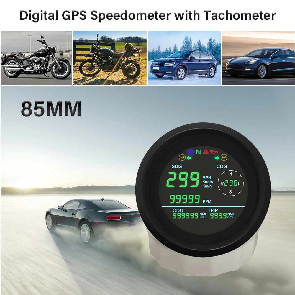 

Цифровой GPS-спидометр ELING 85 мм (0-299 км/ч, 0-19999 об/мин) с тахометром, одометром и функцией COG для автомобилей, грузовиков и мотоциклов
