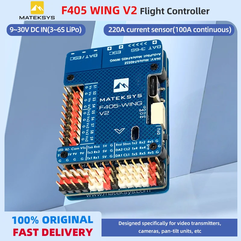 

Matek Mateksys F405 WING V2 Flight Controlle with Baro OSD Blackbox for ArduPilot INAV RC Fixed Wing Airplane Model