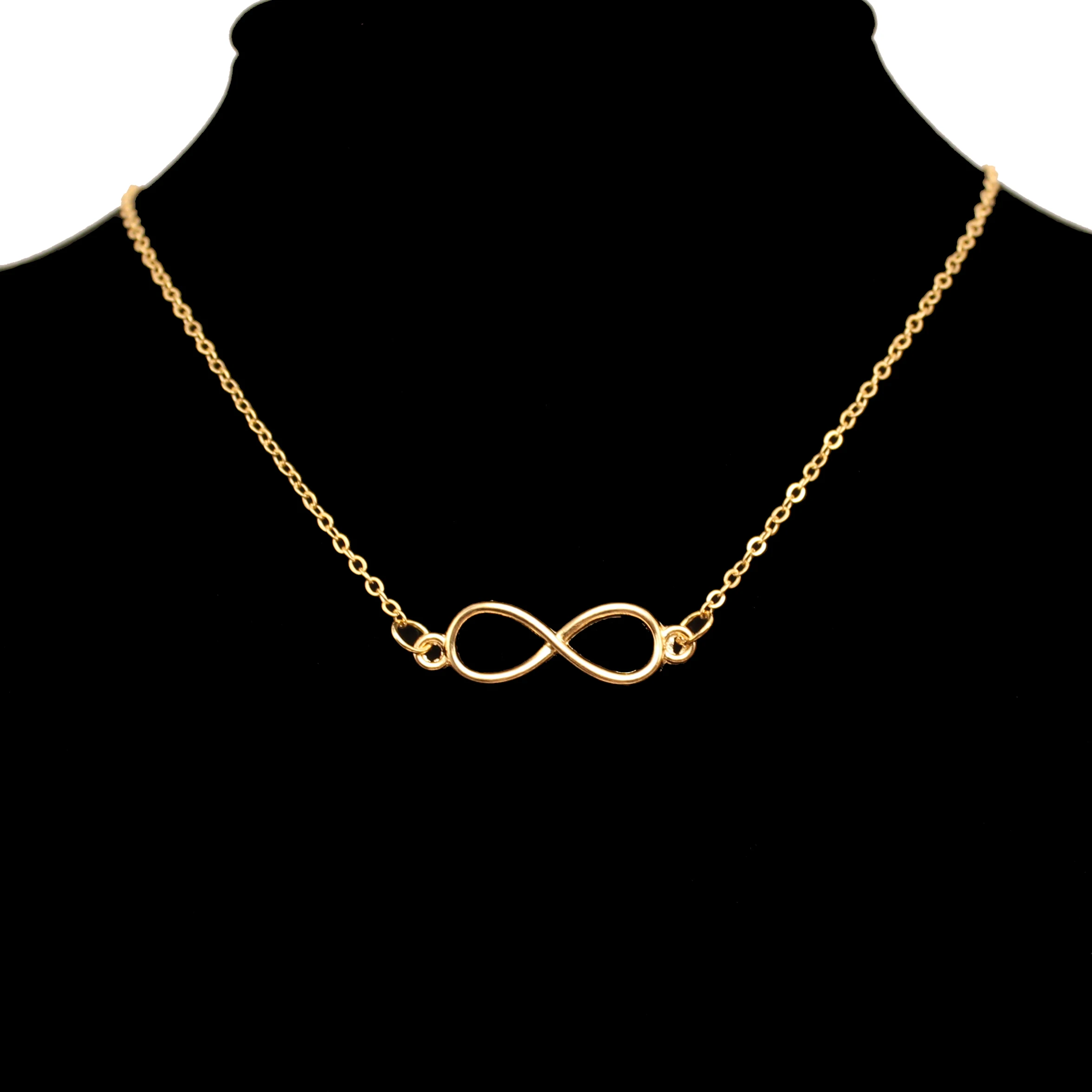 Trend Infinite Number 8 Neck Chain Choker Pendant Necklace For Women Simple Gold Color Aesthetic Accessories Jewelry