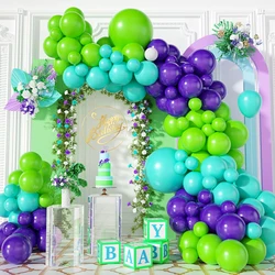 106Pcs Green Purple Balloons Arch Garland Kit Blue Latex Ballon Boys Birthday Party Decorations Wedding Baby Shower Decor Globos