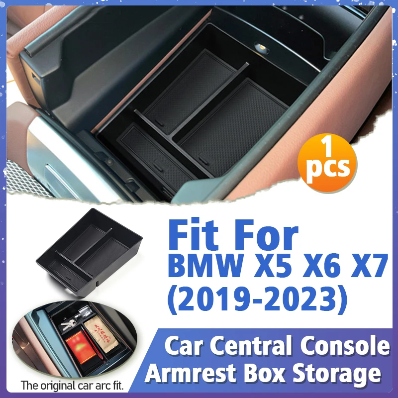 

Car Center Console Armrest Storage Box For BMW X5 G05 X6 G06 X7 G07 2019 2020 2021 2022 2023 Tray Holder Interior Accessories