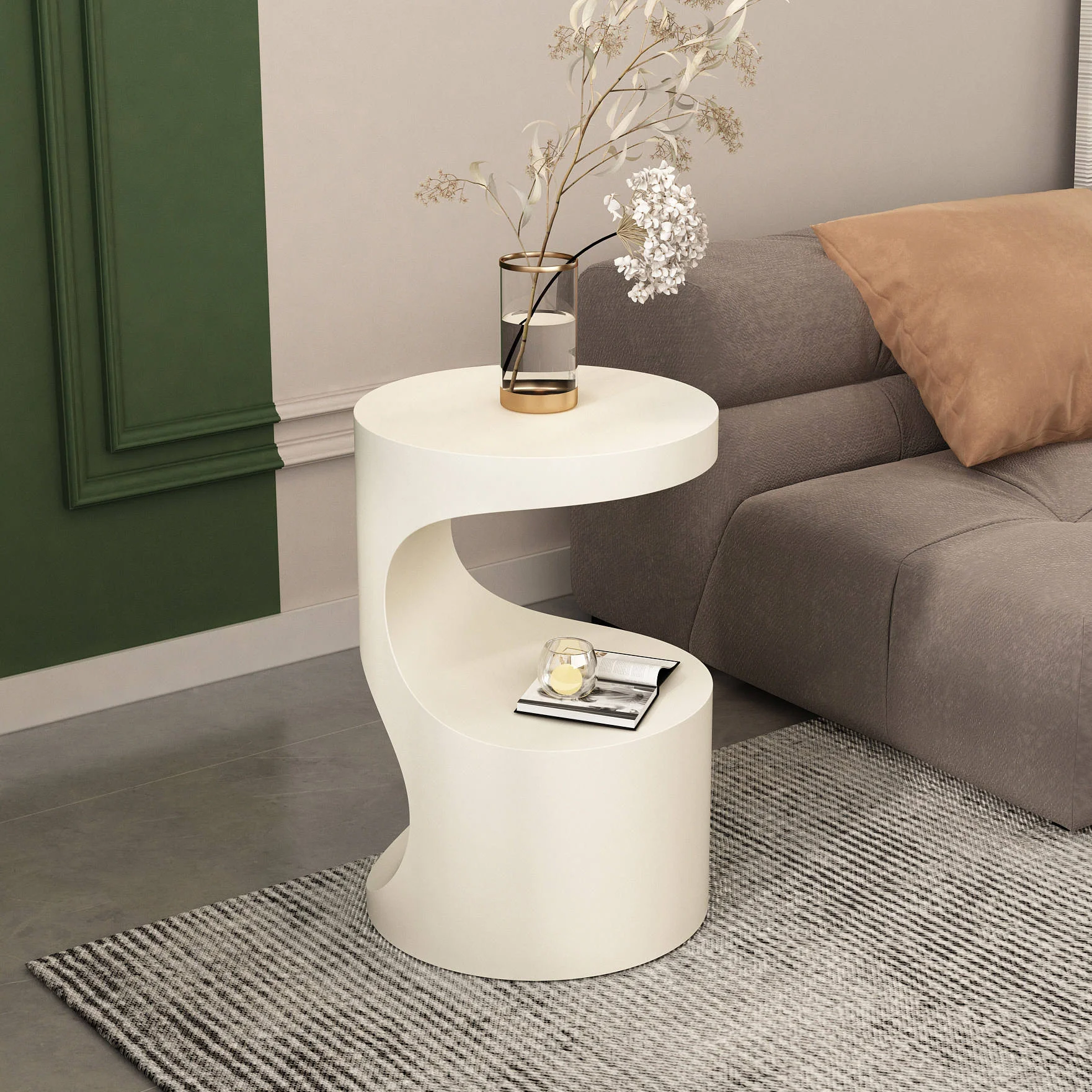 Modern Creative Sofa Living Room Side Table Simple Light Special-shaped Small Table Black Corner Table
