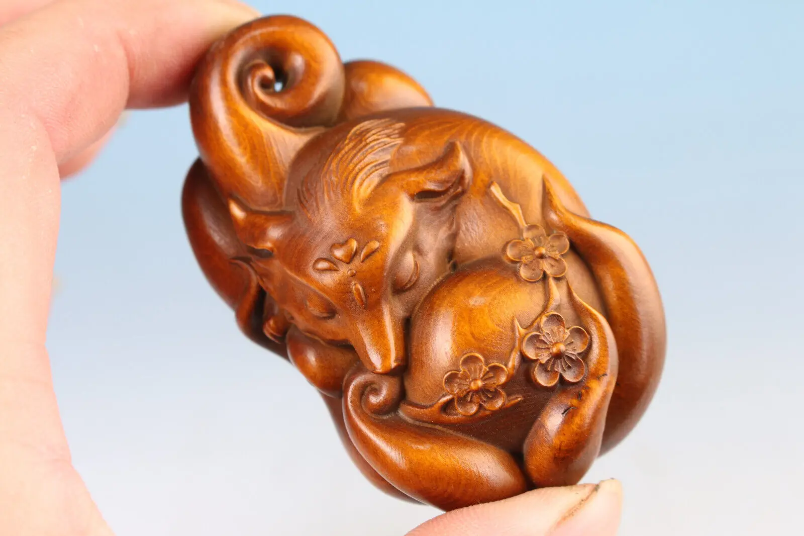 

Японский Самшит ручная резная фотостатуя netsuke коллекционный подарок