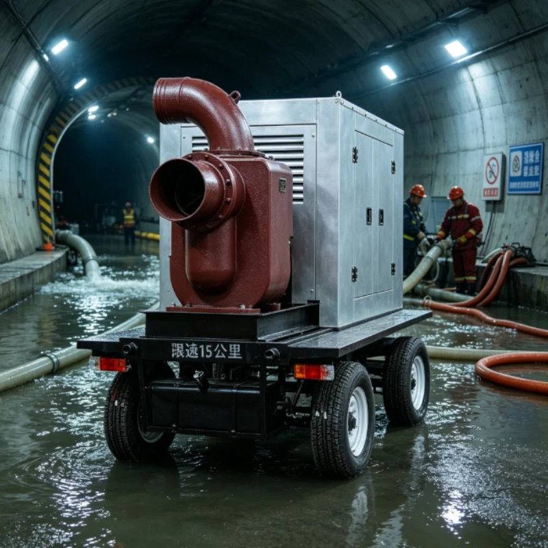 Portable Mobile Flood Control Pump Truck Self Priming Mud Water Pump For Suburban Farm Field Rain Flood Drainage Work