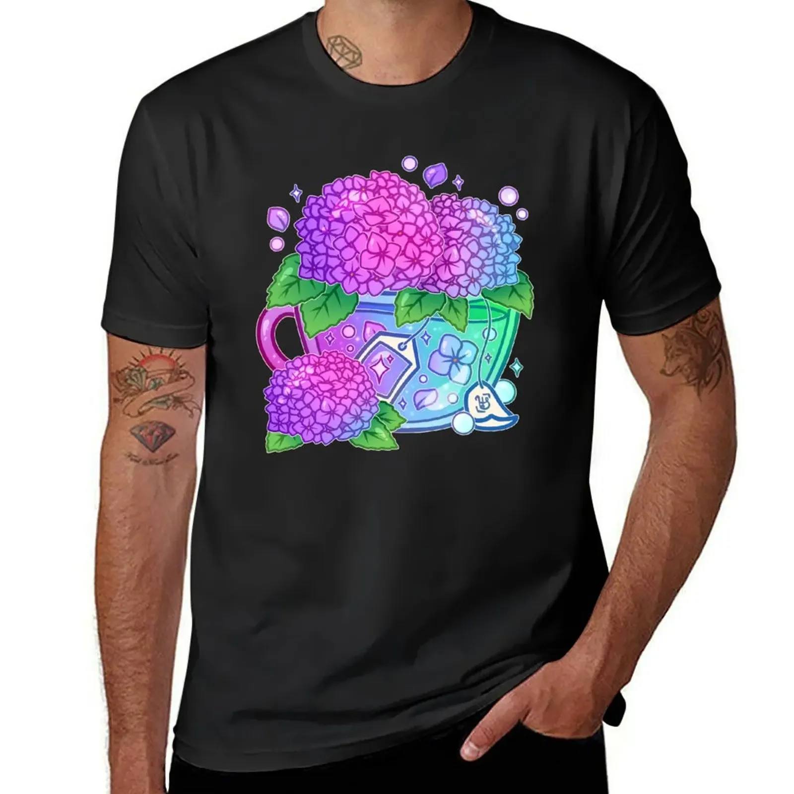 

Hydrangea Teacup T-Shirt blanks custom shirt tops men clothes