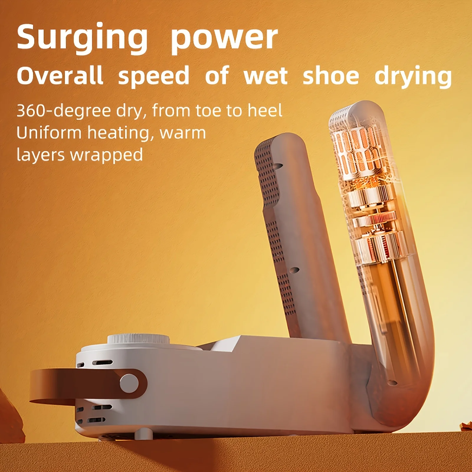 เครื่องอบรองเท้าไฟฟ้าอัจฉริยะพร้อมตัวตั้งเวลา - เหมาะสำหรับรองเท้าบูท รองเท้ากีฬา ถุงมือ หมวก - สีขาว, เครื่องอบรองเท้า, การดูแลรองเท้า