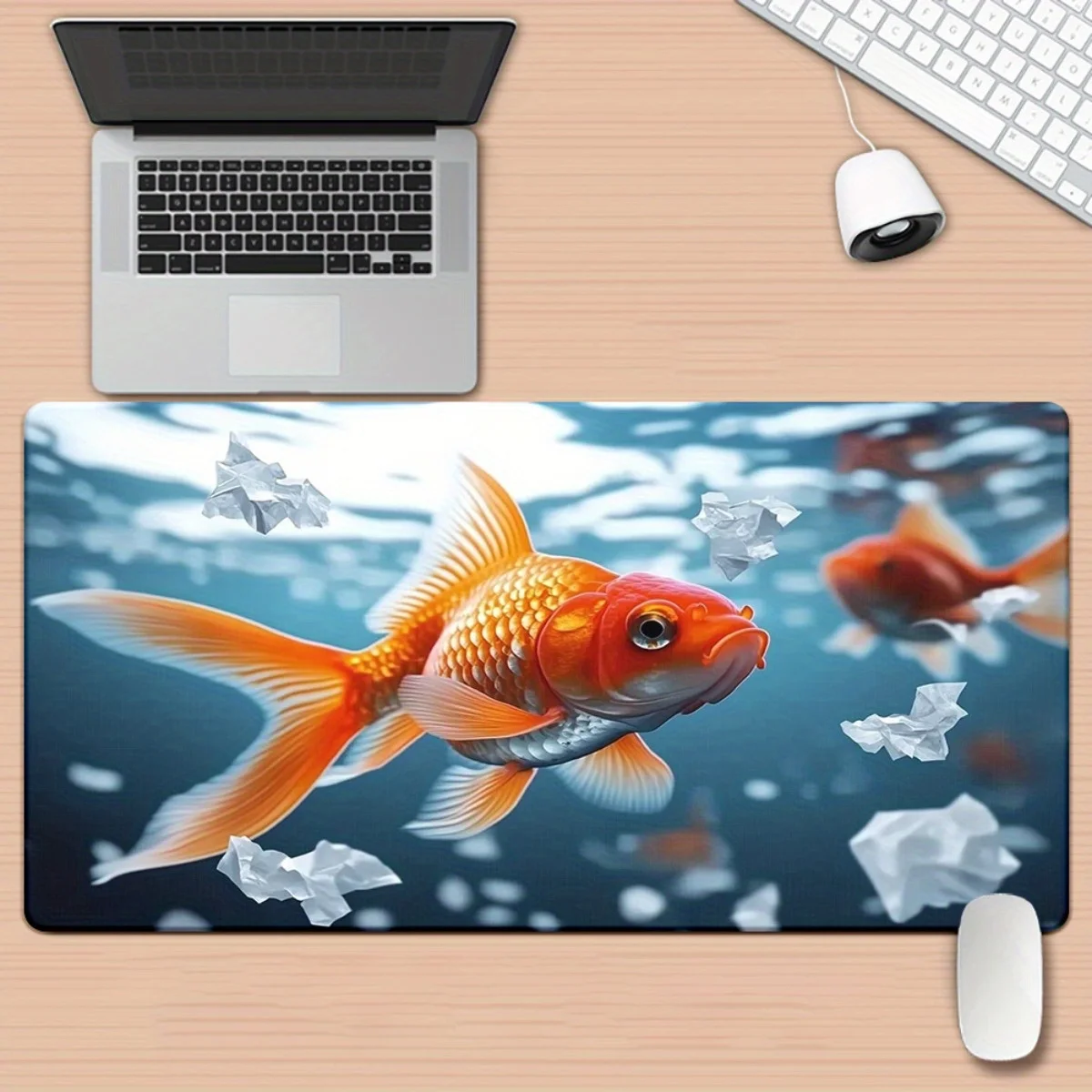 Premium Desk Mouse Pad Minimal Desk Mat Smooth Cloth Surface Stable Rubber Base for Gaming PC Laptop Keyboard Setup Professional