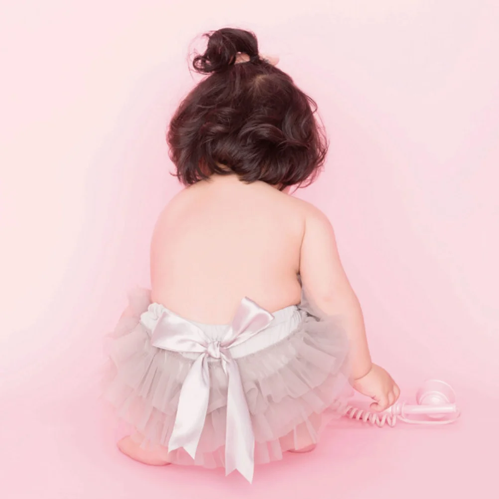 

Baby Girls Gray Tutu Skirt Newborn Toddlers Birthday Dress Photography Props Cake Smash Headdress Size Skirt
