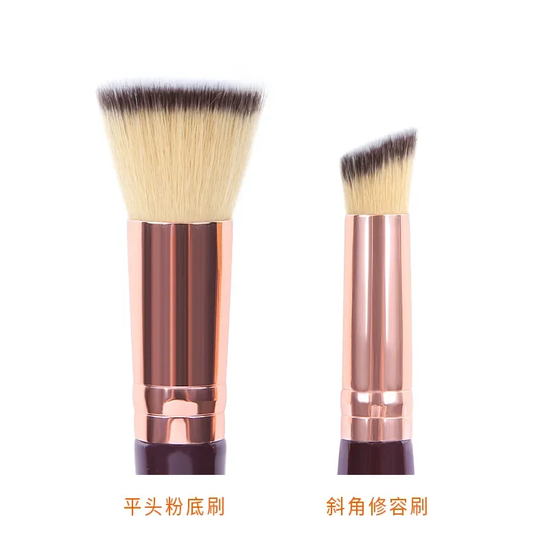 Double-ended Foundation Brush Dual-purpose Makeup Brush Short Hair Foundation Brush Oblique Concealer Beauty Tools