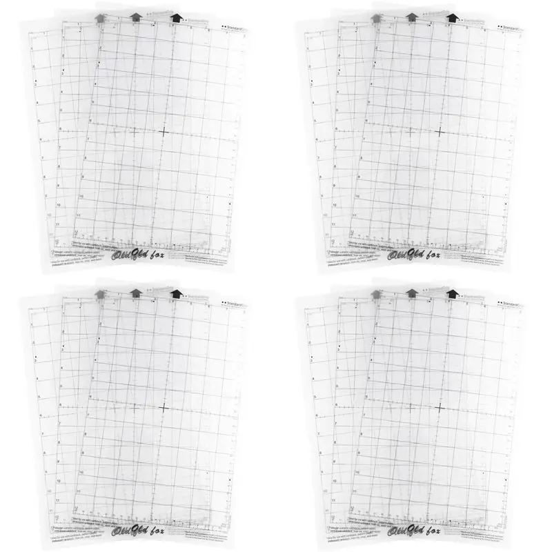 

New Shown-12Pcs Cutting Mat Adhesive Mat With Measuring Grid 8 By 12-Inch For Silhouette Cameo Explore Plotter Machine