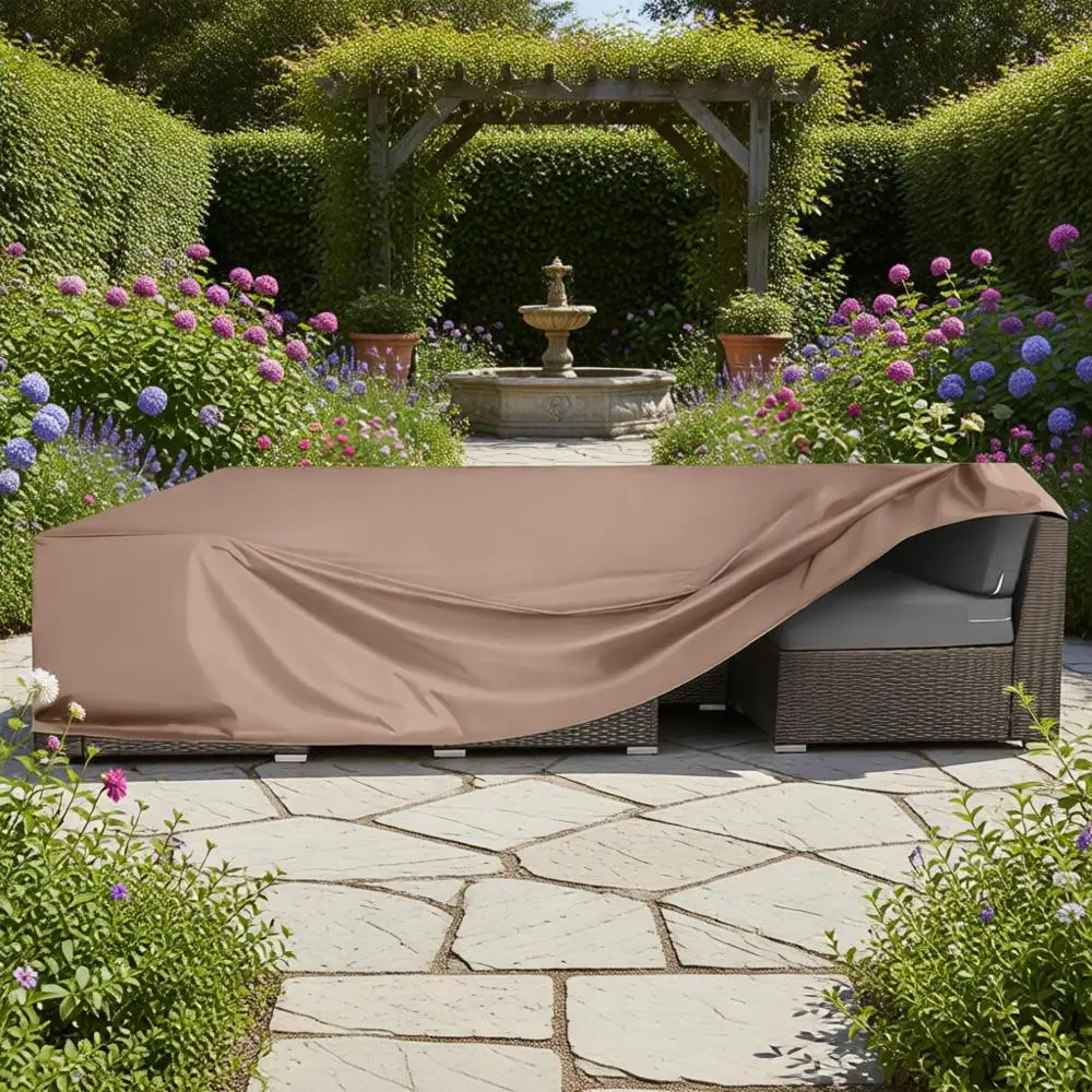 

Heavy-Duty Waterproof Outdoor Furniture Cover for Sectional Sofa Sets, 90L x 64W x 28H