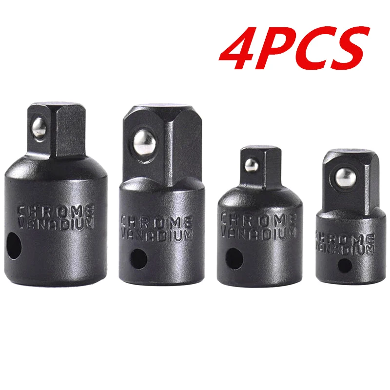 4pcs 4PCS Impact Socket Adapter Reducer Set 1/2 3/8 1/4 inch Use Wrenches Drills in Auto and Impact Driver Construction Work