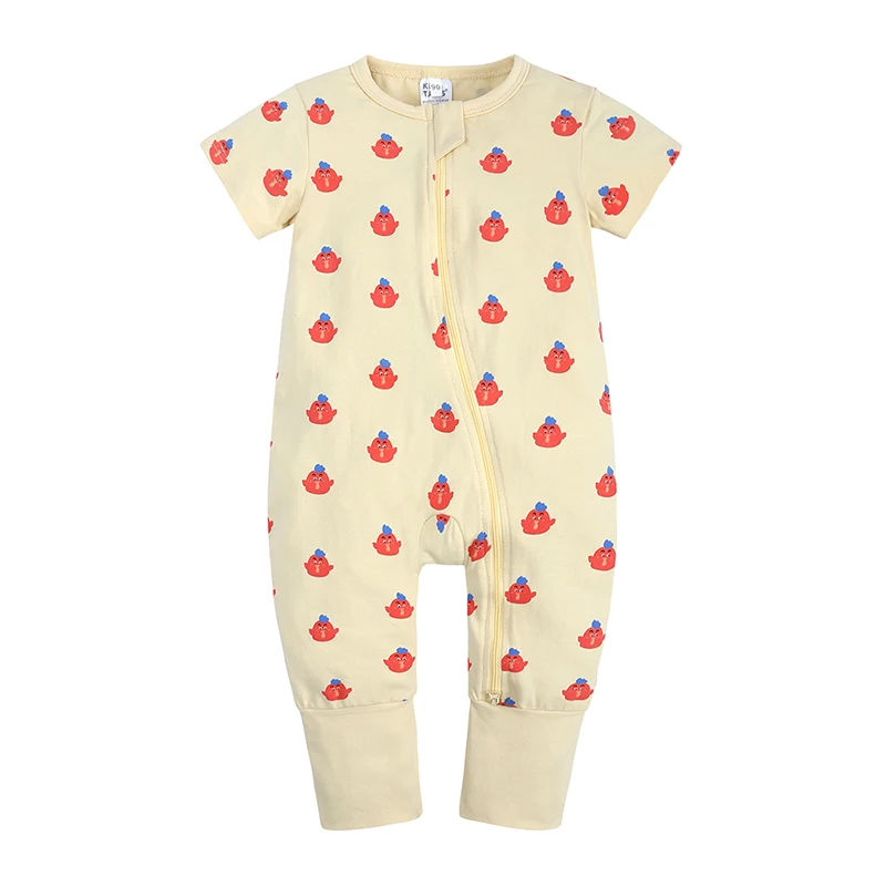 Essentials Kids Tales Sommer Kleinkind Jungen Kleidung Baby Mädchen Schlafanzug Reißverschluss Strampler Baumwolle O-Ausschnitt Kurzarm Body 3-24M – Detail 7