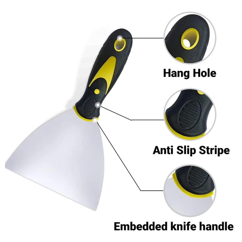 -A02R 5-pack messchraper, messenset, roestvrijstalen mesbehangschraper verfschraper gereedschap eenvoudig te installeren
