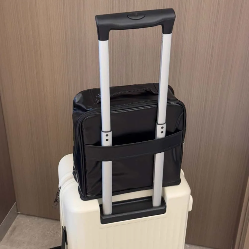 حقيبة مكياج عمودية ثابتة من البولي يوريثان، سعة كبيرة، مضادة للرذاذ المائي، حقيبة أدوات الزينة للسفر، مقاومة للاهتراء، سميكة #1