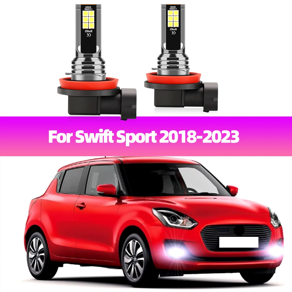 2Pcs LED Fog Lamp Bulbs For Suzuki Swift For Swift Sport 2018 2019 2020 2021 2022 2023 LED Car Front Fog Light 6000K