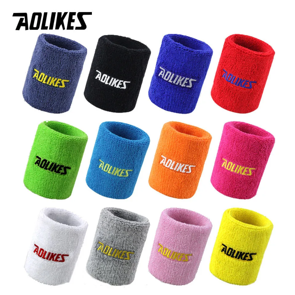 AOLIKES Wrist Sweatband Tennis Sport Wristband Volleyball Gym Wrist Brace Support Sweat Band Towel Bracelet Protector 8 /11cm