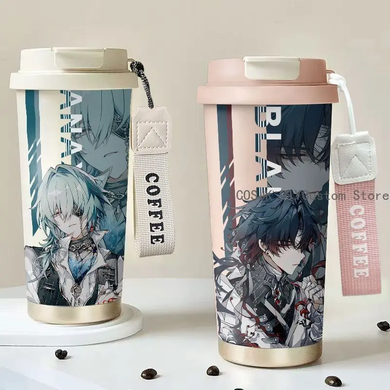 Honkai: Star Rail Anaxa Blade Cute Large Capacity Thermos Insulated Cup Stainless Steel Water Cup Portable Dual Drinking Cup
