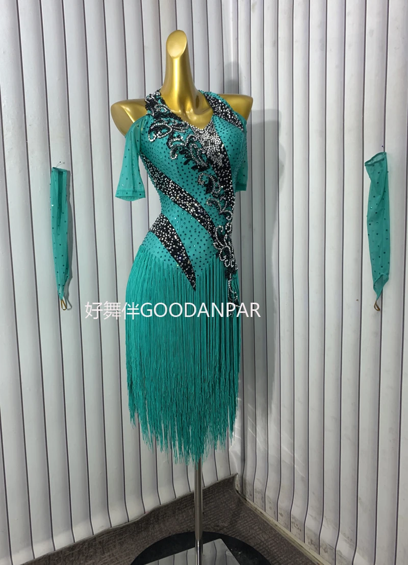 社交ダンスドレス競技ドレスラテンドレス女性激安ラテンドレスワンピース色変更可能デザイン変更可能